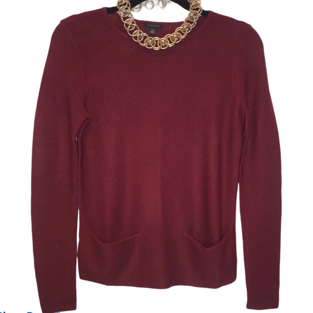 Ann Taylor Knit Top/Sweater Burgundy Maroon